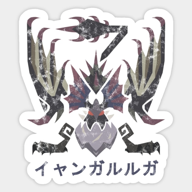 Monster Hunter World Iceborne Yian Garuga Kanji Sticker by StebopDesigns